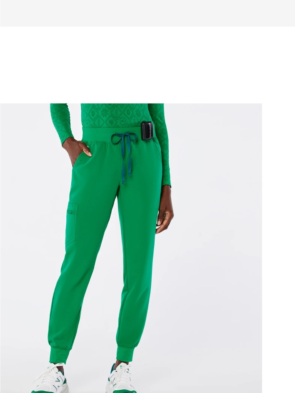 Figs Emerald Green Drawstring Joggers